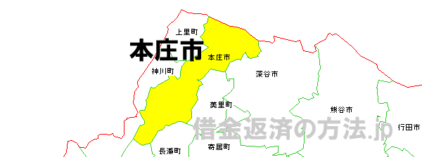 本庄市の地図
