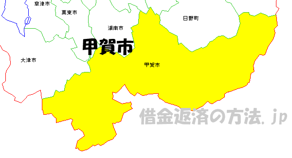 甲賀市の地図