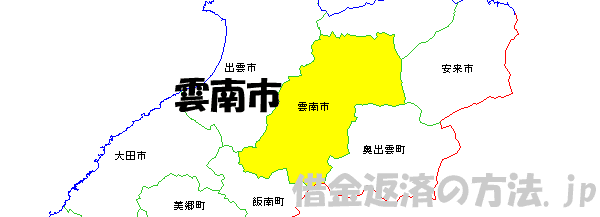 雲南市の地図