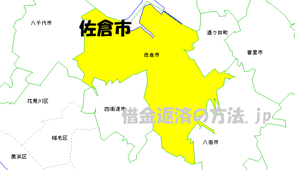 佐倉市の地図