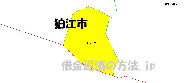 狛江市の地図