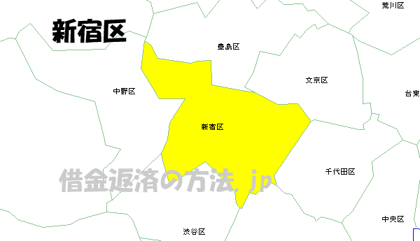 新宿区の地図
