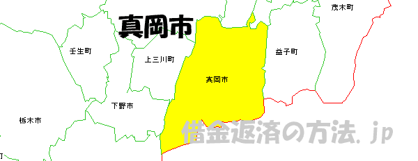 真岡市の地図