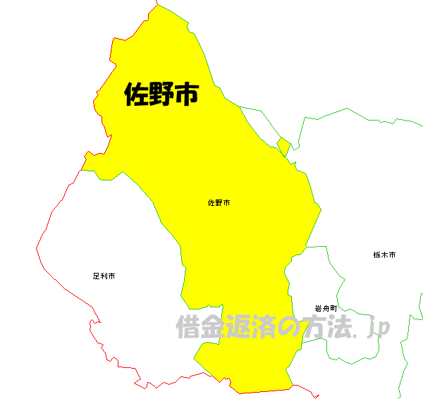 佐野市の地図