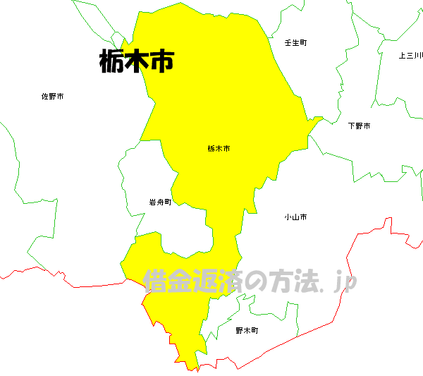栃木市の地図
