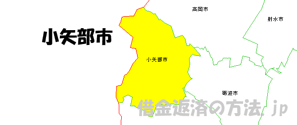 小矢部市の地図