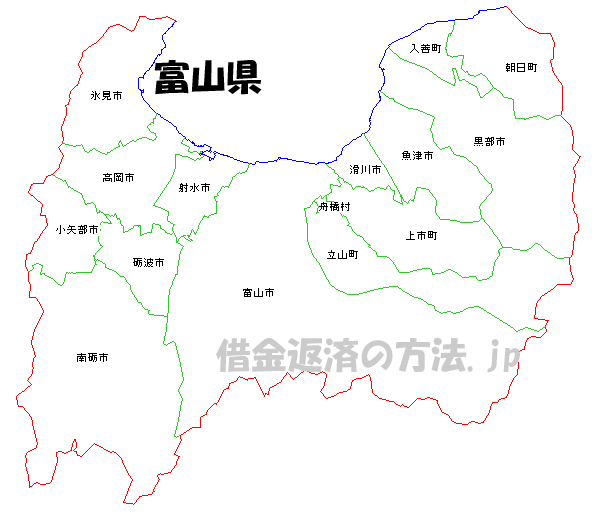 富山県の地図