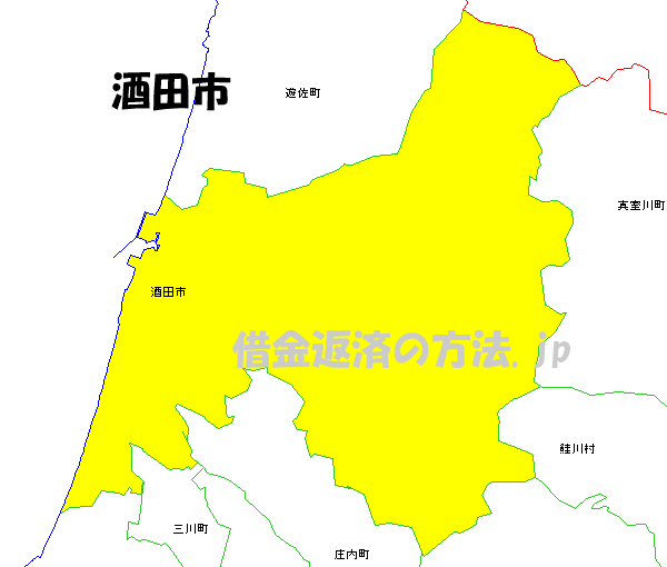 酒田市の地図
