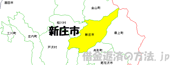 新庄市の地図