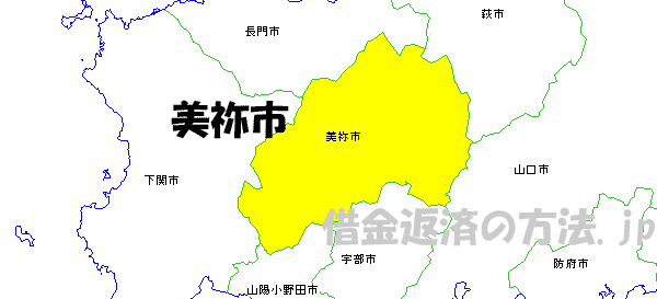 美祢市の地図