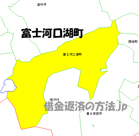 富士河口湖町の地図