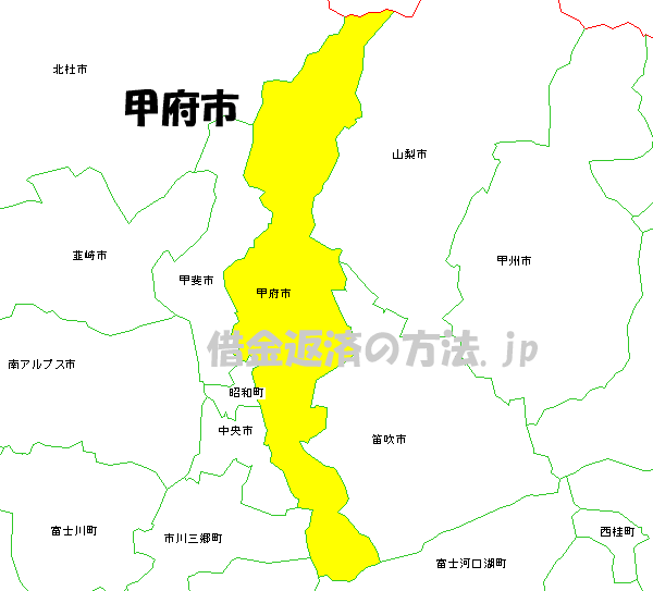 甲府市の地図